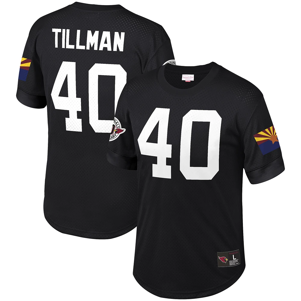 Men's Mitchell & Ness Pat Tillman Black Arizona Cardinals Retired Player Name & Number Mesh Top