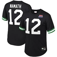 Men's Mitchell & Ness Joe Namath Black New York Jets Retired Player Name & Number Mesh Top