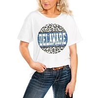 Women's White Delaware Fightin' Blue Hens Scoop & Score Easy T-Shirt