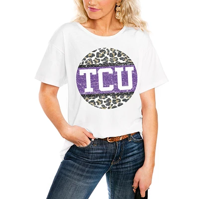 Women's White TCU Horned Frogs Scoop & Score Easy T-Shirt