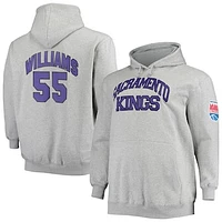 Men's Mitchell & Ness Jason Williams Heathered Gray Sacramento Kings Big Tall Name Number Pullover Hoodie