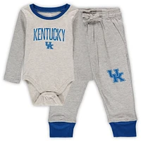 Infant Wes & Willy Heathered Gray/Royal Kentucky Wildcats Jie Long Sleeve Bodysuit Pants Set