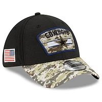 Men's New Era Black/Camo Dallas Cowboys 2021 Salute To Service 39THIRTY Flex Hat