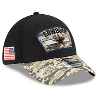 Men's New Era Black/Camo Dallas Cowboys 2021 Salute To Service 39THIRTY Flex Hat
