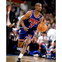 Kenny Anderson New Jersey Nets Unsigned Blue Pushing Ball Up Court Photograph
