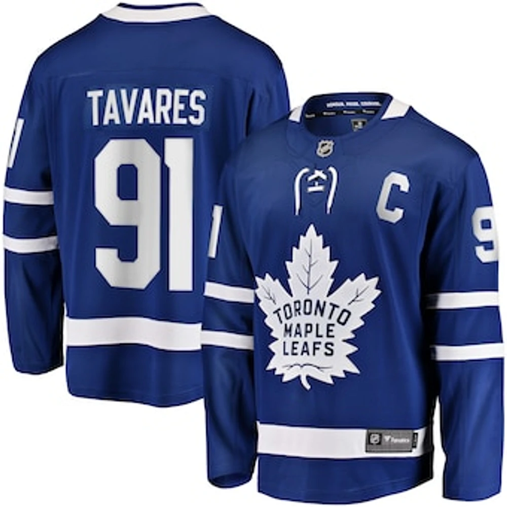 Men's Fanatics John Tavares Blue Toronto Maple Leafs Home Captain Premier Breakaway Player Jersey