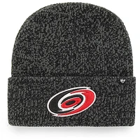 Men's '47 Black Carolina Hurricanes Brain Freeze Cuffed Knit Hat