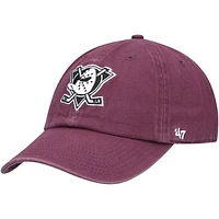 Men's '47 Purple Anaheim Ducks Alternate Logo Clean Up Adjustable Hat