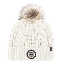 Women's '47 Cream Boston Bruins Meeko Cuffed Knit Hat with Pom