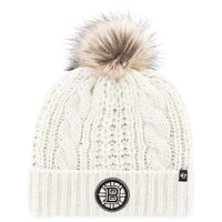 Women's '47 Cream Boston Bruins Meeko Cuffed Knit Hat with Pom