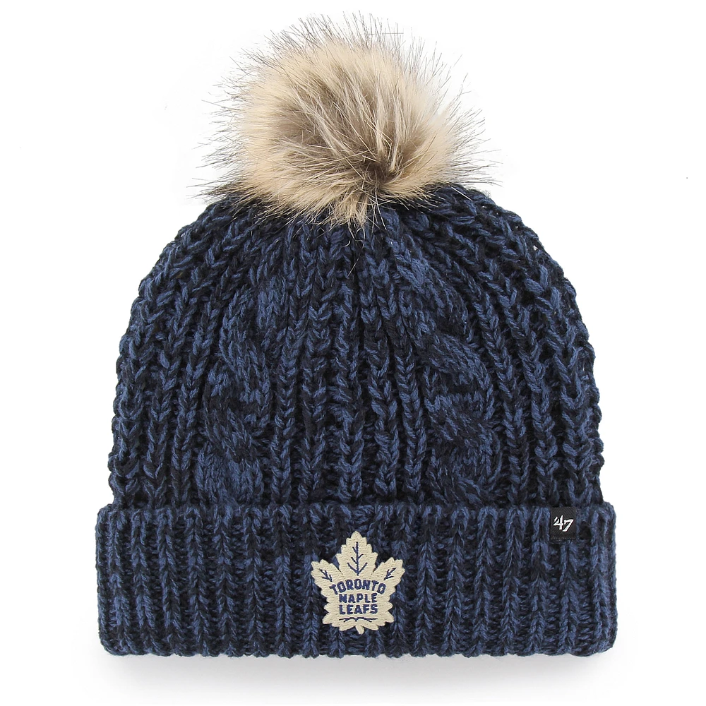 Women's '47 Navy Toronto Maple Leafs Meeko Cuffed Knit Hat with Pom