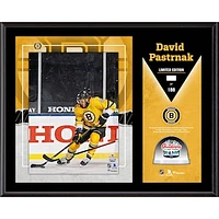 David Pastrnak Boston Bruins 12" x 15" 2021 NHL Outdoors at Lake Tahoe Sublimated Plaque with Game-Used Ice from the 2021 Outdoor Games at Lake Tahoe - Limited Edition of 188