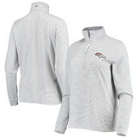 Women's Vineyard Vines Heather Gray Denver Broncos Sankaty Shep Half-Zip Pullover Top