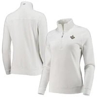 Women's Vineyard Vines White New Orleans Saints Shep Shirt Quarter-Zip Sweatshirt