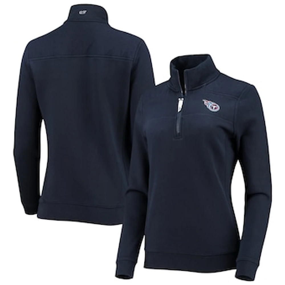 Women's Vineyard Vines Navy Tennessee Titans Shep Shirt Quarter-Zip Sweatshirt