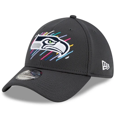 Men's New Era Charcoal Seattle Seahawks 2021 NFL Crucial Catch - 39THIRTY Flex Hat