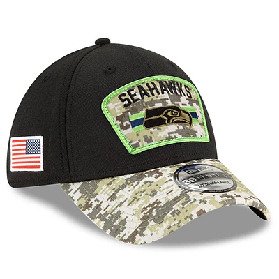 Men's New Era Black/Camo Seattle Seahawks 2021 Salute To Service