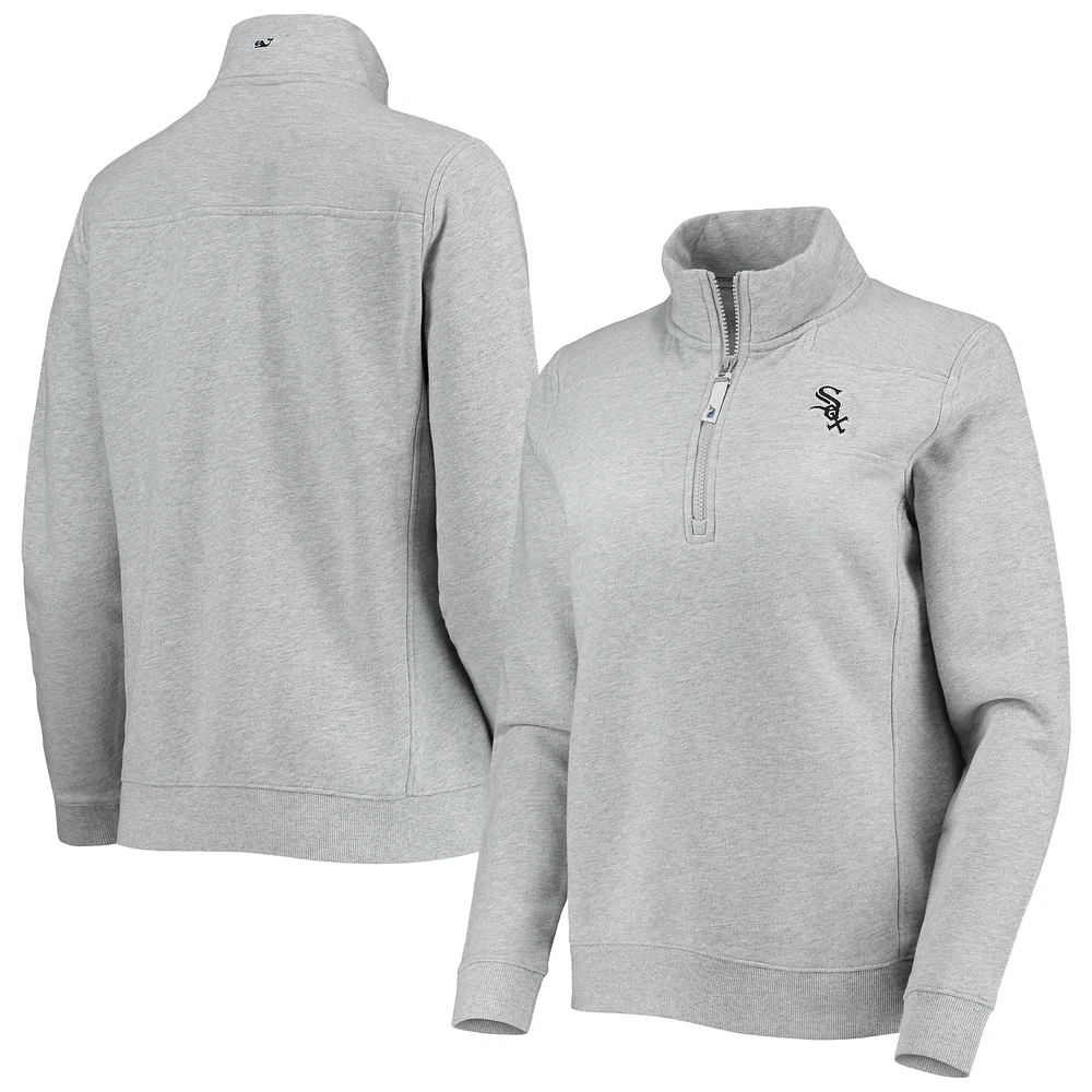 Women's Vineyard Vines Heather Gray Chicago White Sox Shep Shirt Quarter-Zip Sweatshirt