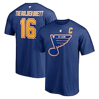 Men's Fanatics Brett Hull Blue St. Louis Blues Authentic Stack Retired Player Nickname & Number T-Shirt