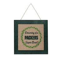 FOCO Green Bay Packers 12'' Double-Sided Burlap Sign