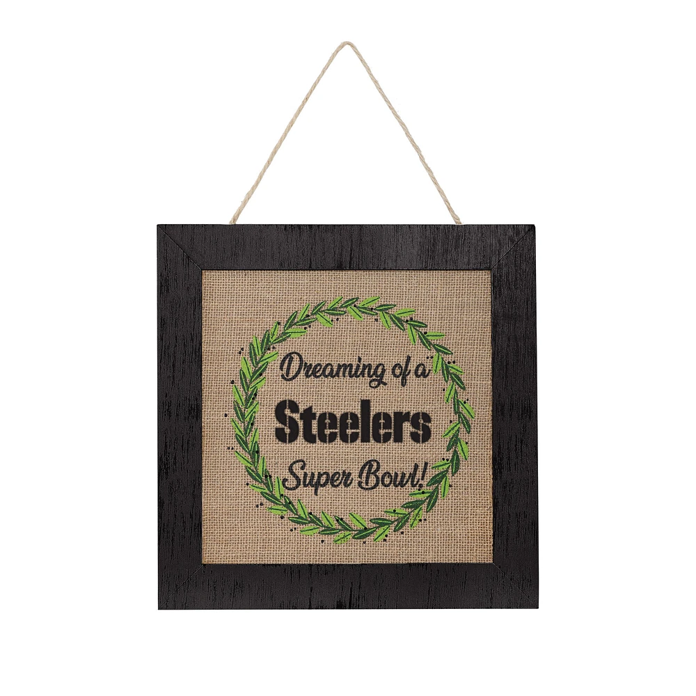 FOCO Pittsburgh Steelers 12'' Double-Sided Burlap Sign