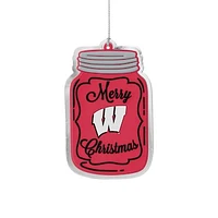 FOCO Wisconsin Badgers Flat Mason Jar Ornament