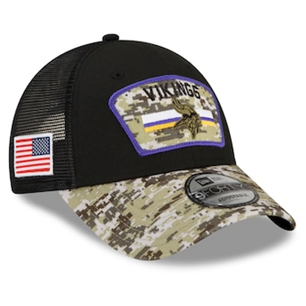 Men's New Era Black/Camo Minnesota Vikings 2021 Salute To Service