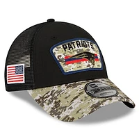 Men's New Era Black/Camo New England Patriots 2021 Salute To Service