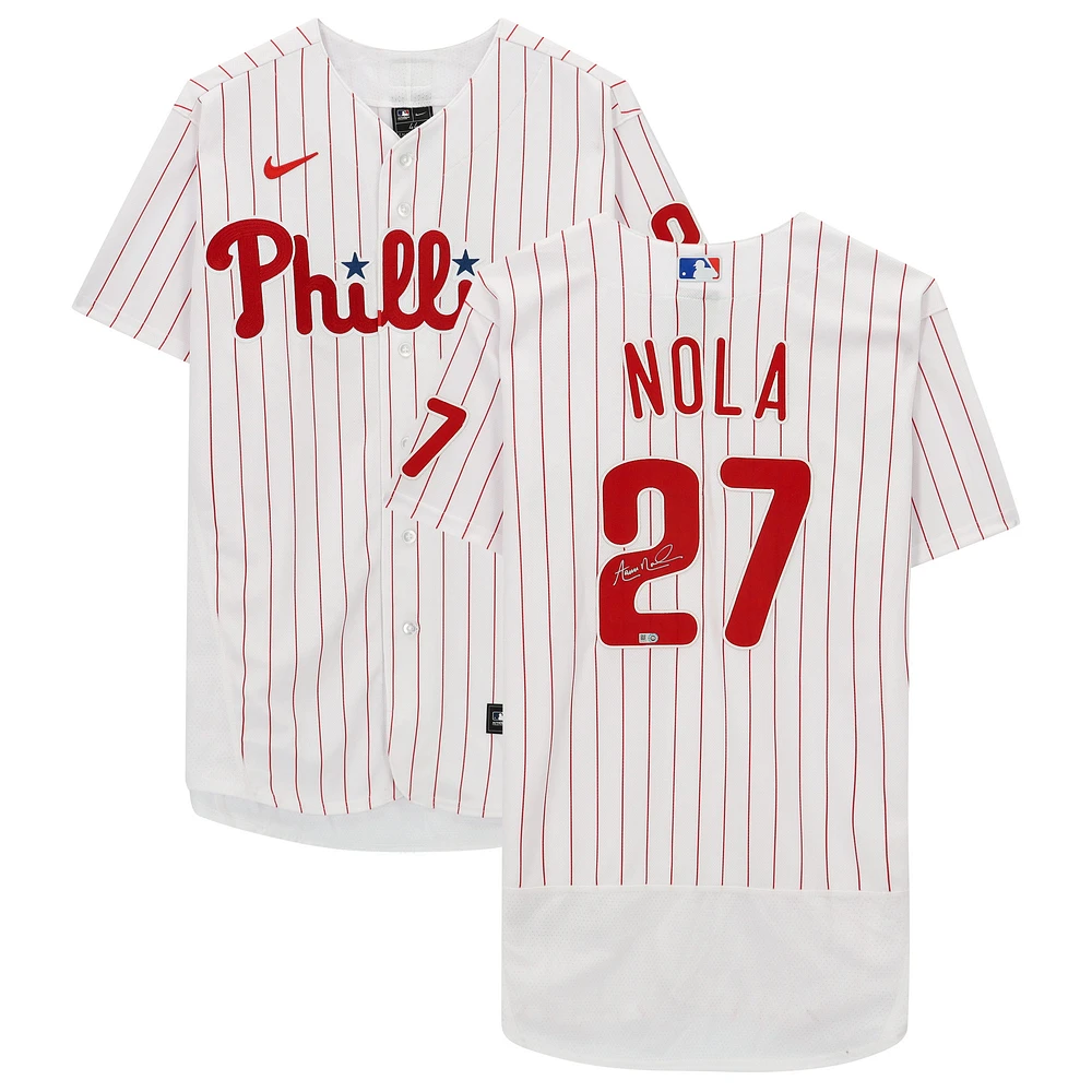 Aaron Nola White Philadelphia Phillies Autographed Nike Authentic Jersey