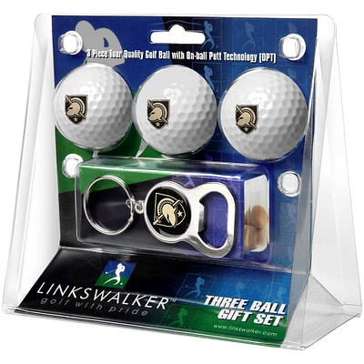 Army Black Knights 3-Ball Gift Pack & Key Chain Bottle Opener