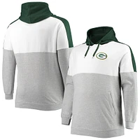 Men's Green/Heathered Gray Green Bay Packers Big & Tall Team Logo Pullover Hoodie