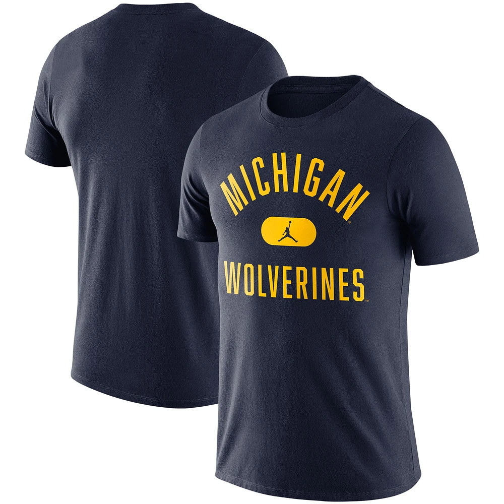 Men's Jordan Brand Navy Michigan Wolverines Team Arch T-Shirt