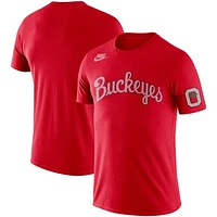 Men's Nike Scarlet Ohio State Buckeyes Basketball Retro 2-Hit T-Shirt