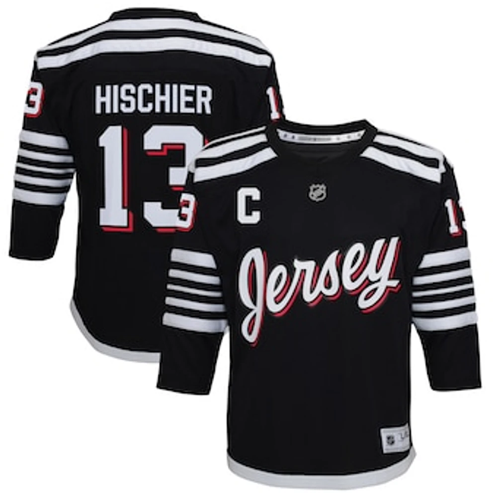 Youth Nico Hischier Black New Jersey Devils 2021/22 Alternate Replica Player