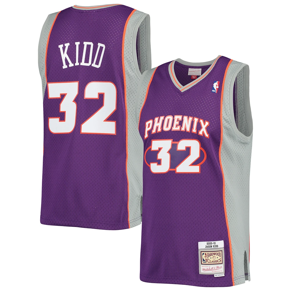 Men's Mitchell & Ness Jason Kidd Purple Phoenix Suns 2001/02 Hardwood Classics Swingman Jersey