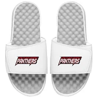 Men's ISlide White Clark Atlanta Panthers Logo Slide Sandals
