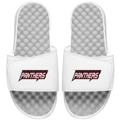 Men's ISlide White Clark Atlanta Panthers Logo Slide Sandals
