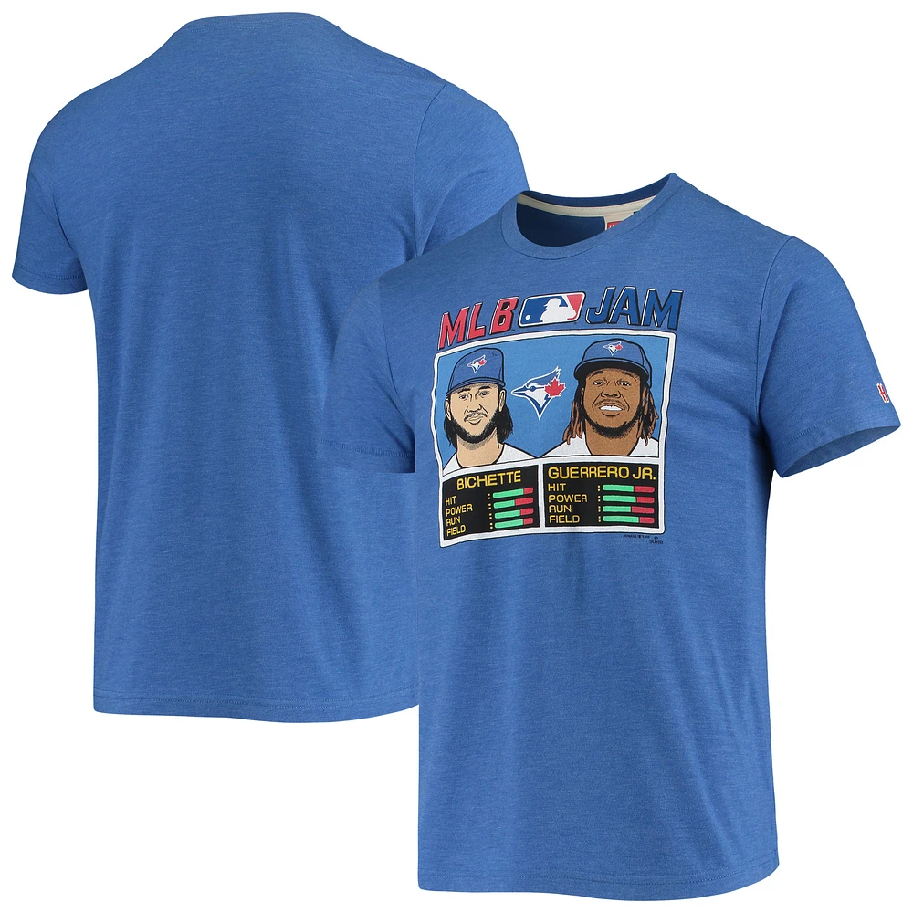 Men's Homage Bo Bichette & Vladimir Guerrero Jr. Royal Toronto Blue Jays MLB Jam Tri-Blend T-Shirt