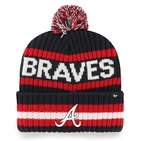 Men's '47 Navy Atlanta Braves Bering Cuffed Knit Hat with Pom