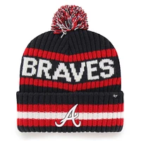 Men's '47 Navy Atlanta Braves Bering Cuffed Knit Hat with Pom