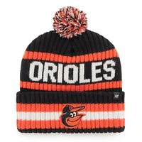 Men's '47 Black Baltimore Orioles Bering Cuffed Knit Hat with Pom