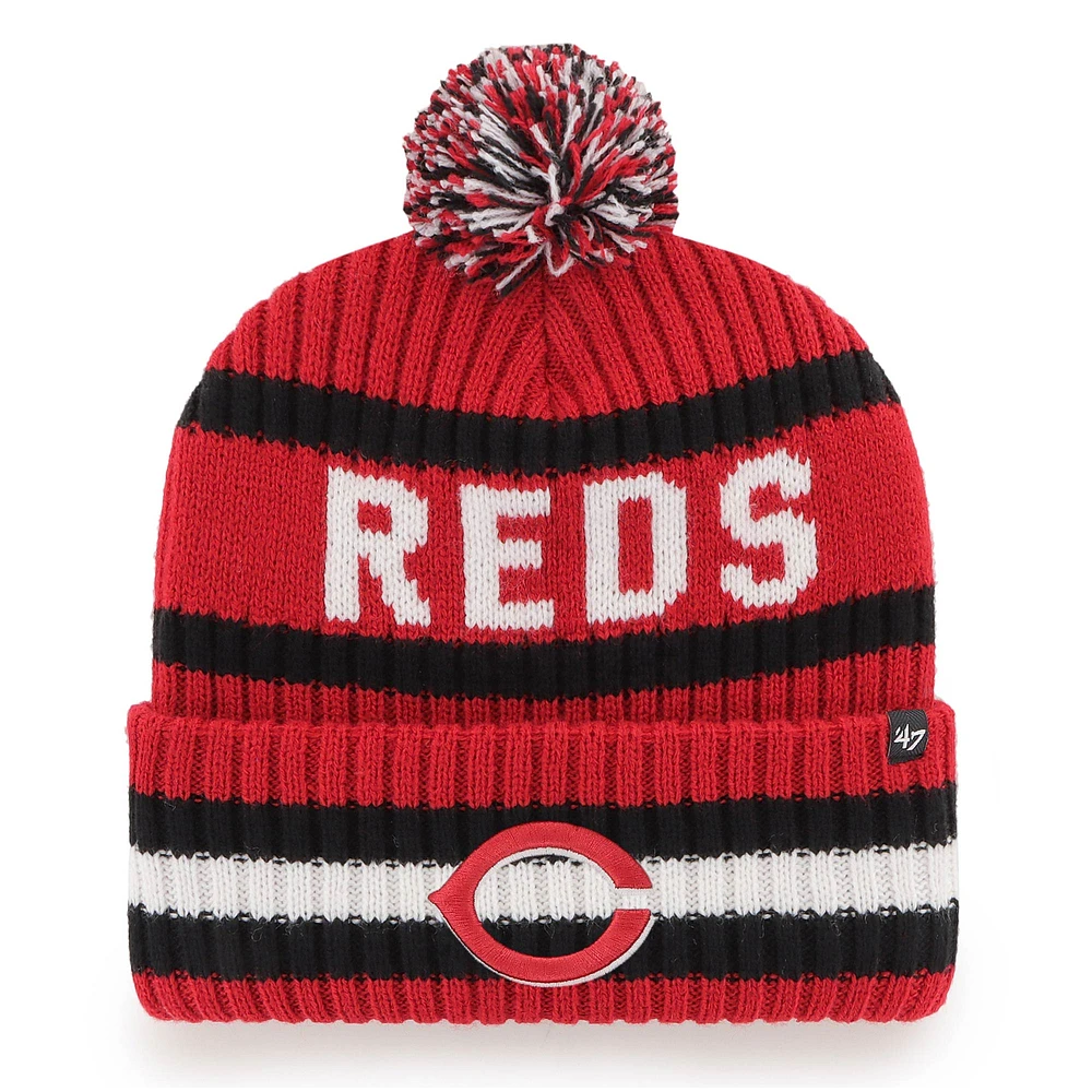 Men's '47 Red Cincinnati Reds Bering Cuffed Knit Hat with Pom