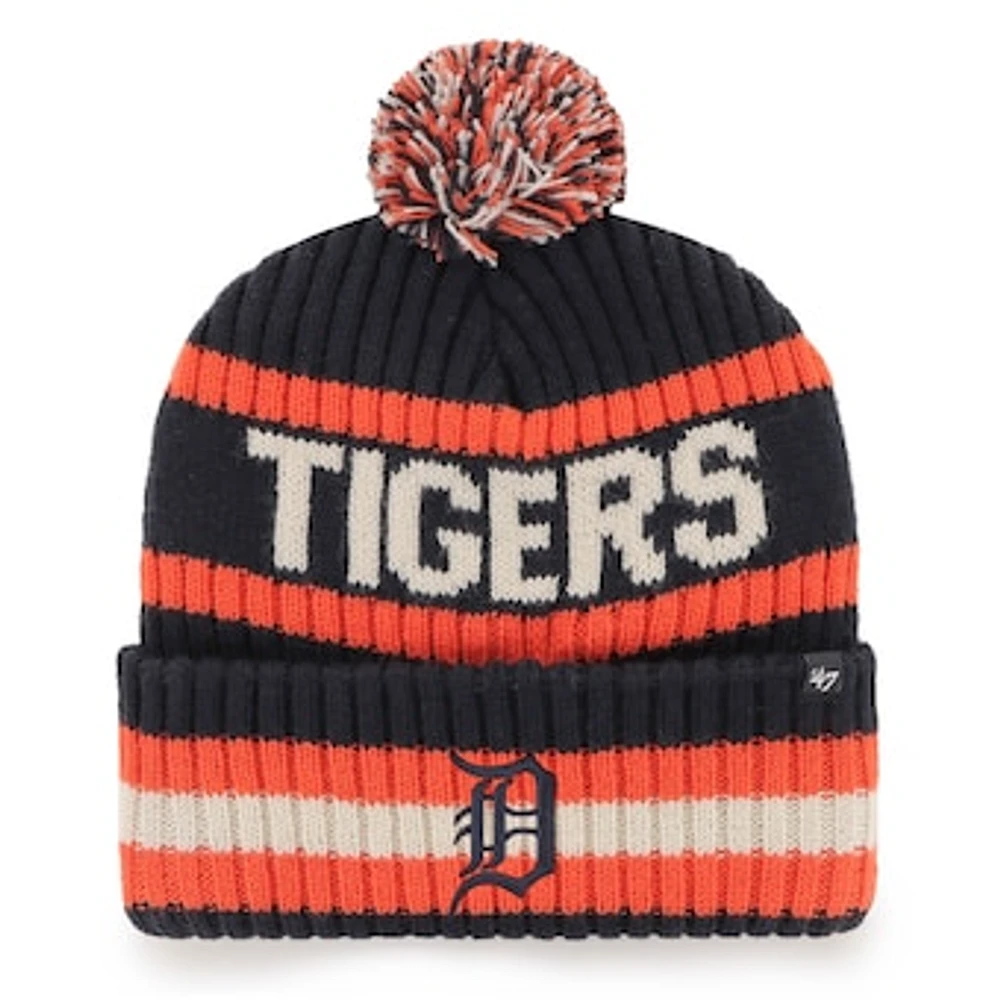 Men's '47 Navy Detroit Tigers Bering Cuffed Knit Hat with Pom