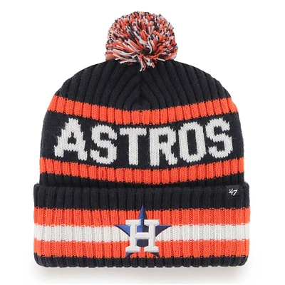 Men's '47 Navy Houston Astros Bering Cuffed Knit Hat with Pom