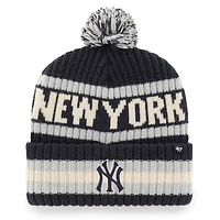 Men's '47 Navy New York Yankees Bering Cuffed Knit Hat with Pom