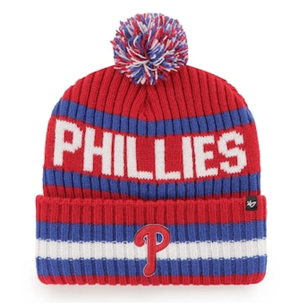 Men's '47 Red Philadelphia Phillies Bering Cuffed Knit Hat with Pom