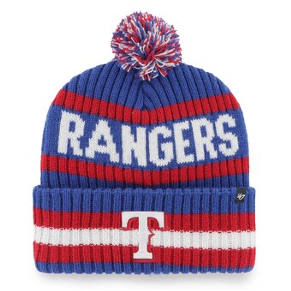 Men's '47 Royal Texas Rangers Bering Cuffed Knit Hat with Pom