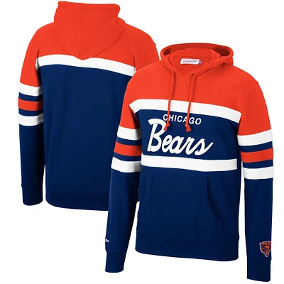 Men's Mitchell & Ness Navy/Orange Chicago Bears Head Coach Pullover - Hoodie