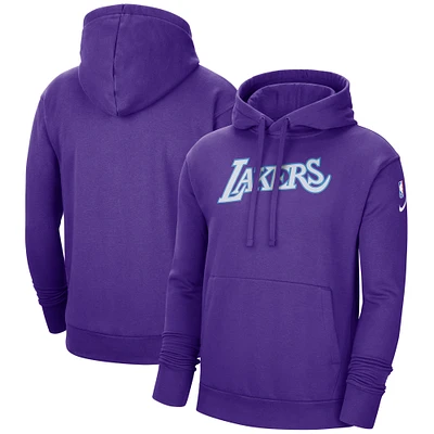 Men's Nike Purple Los Angeles Lakers 2021/22 City Edition Essential Logo Pullover Hoodie