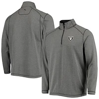 Men's Tommy Bahama Black Las Vegas Raiders Sport Off Side Half-Zip Tri-Blend Jacket